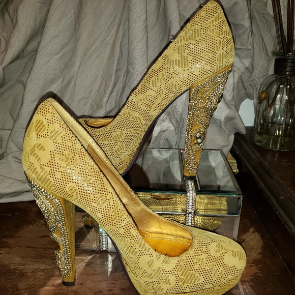 Naughty Monkey Shoes - 3/$30 NAUGHTY MONKEY GOLD JEWELED PLATFORM